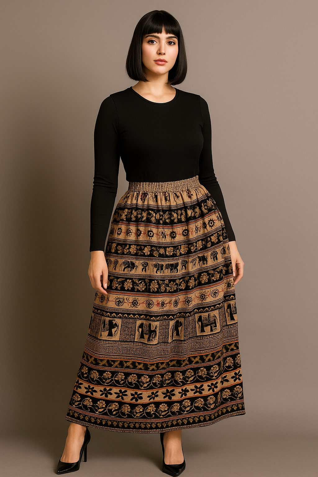 دامن نخی طرح فیل