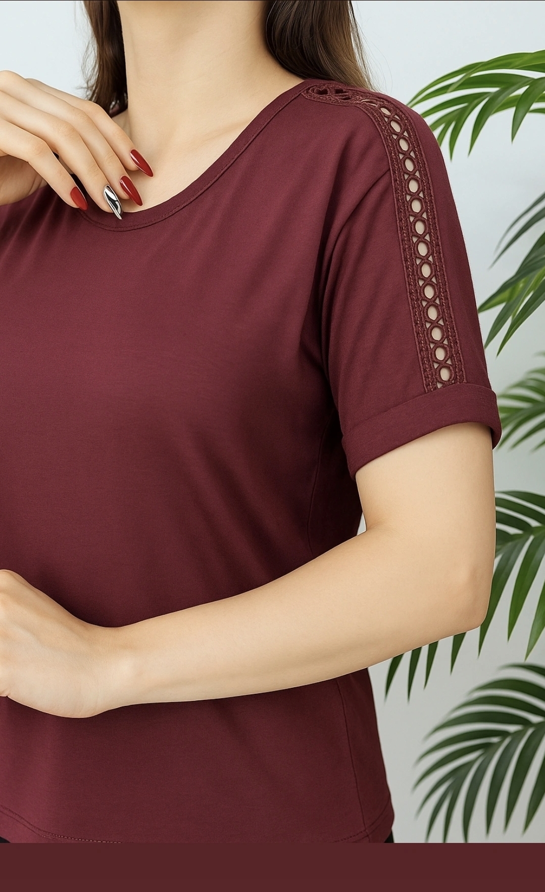 بلوز سرشانه گیپوری