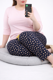 شلوار زنانه راحتی طرح قلبی سایز بزرگ